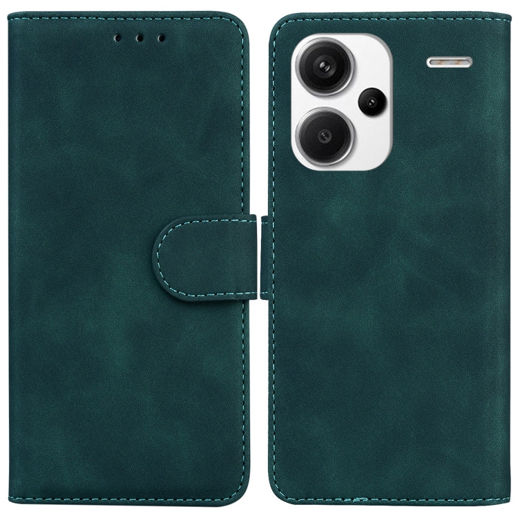 For Xiaomi Redmi Note 13 Pro+ 5G Skin Feel Pure Color Flip Leather Phone Case(Green) - Note 13 Pro+ Cases by buy2fix | Online Shopping UK | buy2fix