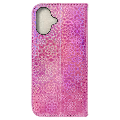 For iPhone 16 Colorful Magnetic Buckle Leather Phone Case(Pink) - iPhone 16 Cases by buy2fix | Online Shopping UK | buy2fix