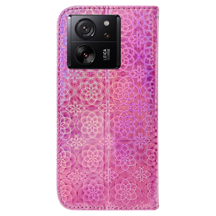 For Xiaomi 13T / 13T Pro / Redmi K60 Ultra Colorful Magnetic Buckle Leather Phone Case(Pink) - Redmi K60 Ultra Cases by buy2fix | Online Shopping UK | buy2fix