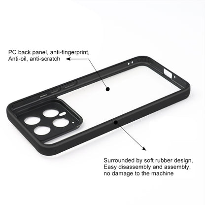 For Xiaomi 14 Frosted TPU + Transparent PC Phone Case(Black) - 14 Cases by buy2fix | Online Shopping UK | buy2fix