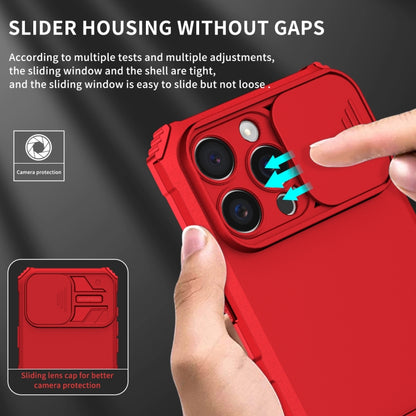 For iPhone 16 Pro Max Stereoscopic Holder Sliding Camshield Phone Case(Red) - iPhone 16 Pro Max Cases by buy2fix | Online Shopping UK | buy2fix