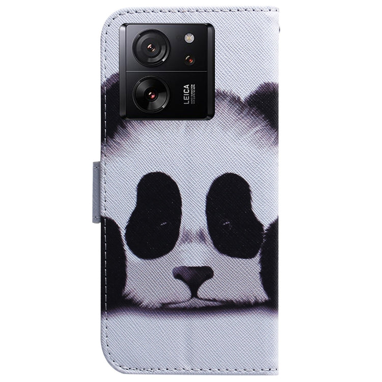 For Xiaomi 13T / 13T Pro / Redmi K60 Ultra Coloured Drawing Flip Leather Phone Case(Panda) - Redmi K60 Ultra Cases by buy2fix | Online Shopping UK | buy2fix