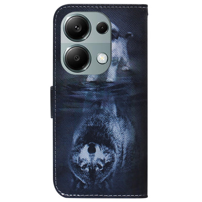 For Xiaomi Redmi Note 13 Pro 4G Coloured Drawing Flip Leather Phone Case(Wolf and Dog) - Note 13 Pro Cases by buy2fix | Online Shopping UK | buy2fix