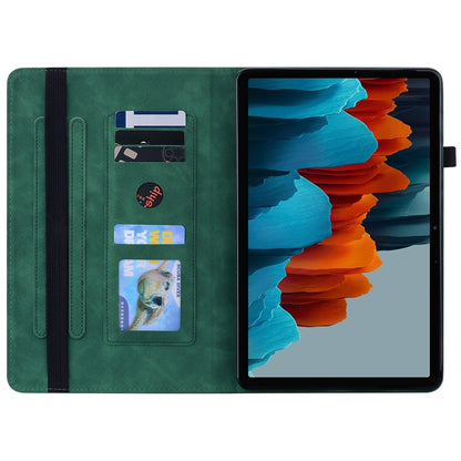 For Samsung Galaxy Tab S9 Skin Feel Solid Color Zipper Leather Tablet Case(Green) - Galaxy Tab S9 Cases by buy2fix | Online Shopping UK | buy2fix