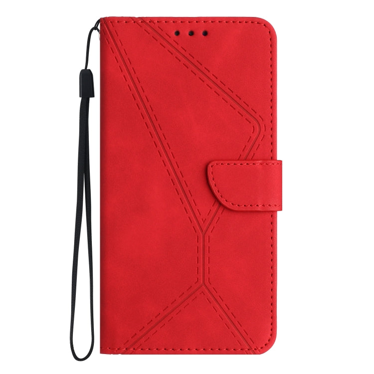 For Samsung Galaxy S24 Ultra 5G Stitching Embossed Leather Phone Case(Red) - Galaxy S24 Ultra 5G Cases by buy2fix | Online Shopping UK | buy2fix