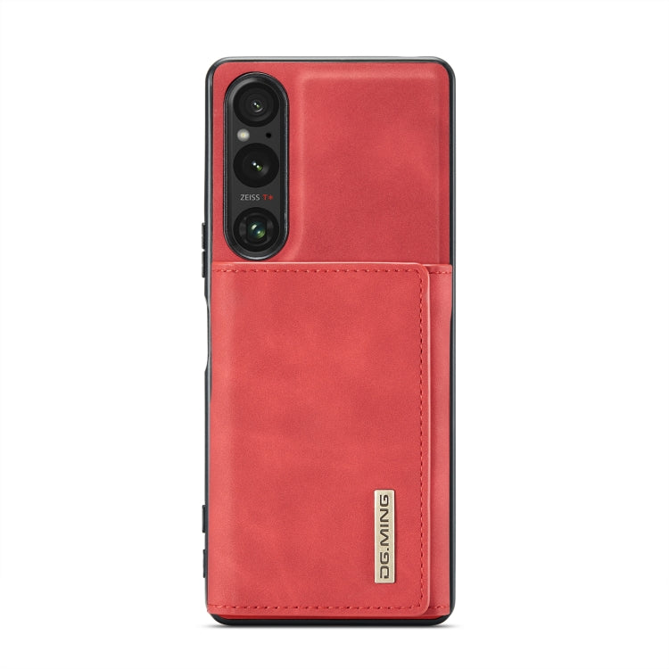 For Sony Xperia 1 V DG.MING M1 Series 3-Fold Multi Card Wallet + Magnetic Phone Case(Red) - Sony Cases by DG.MING | Online Shopping UK | buy2fix