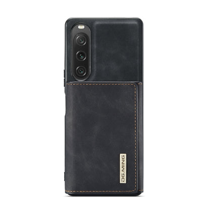 For Sony Xperia 10 V DG.MING M1 Series 3-Fold Multi Card Wallet + Magnetic Phone Case(Black) - Sony Cases by DG.MING | Online Shopping UK | buy2fix