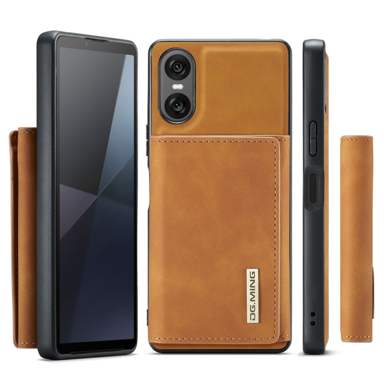 For Sony Xperia 10 VI DG.MING M1 Series 3-Fold Multi Card Wallet + Magnetic Phone Case(Brown) - Sony Cases by DG.MING | Online Shopping UK | buy2fix