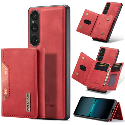 For Sony Xperia 1 V DG.MING M2 Series 3-Fold Multi Card Bag + Magnetic Phone Case(Red) - Sony Cases by DG.MING | Online Shopping UK | buy2fix