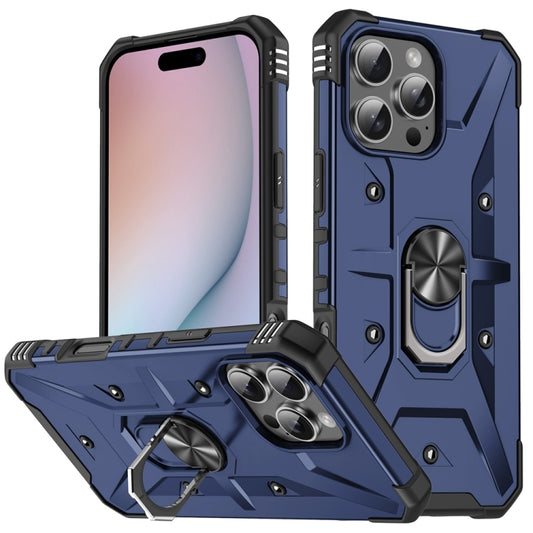 For iPhone 16 Pro Ring Holder Phone Case(Blue) - iPhone 16 Pro Cases by buy2fix | Online Shopping UK | buy2fix