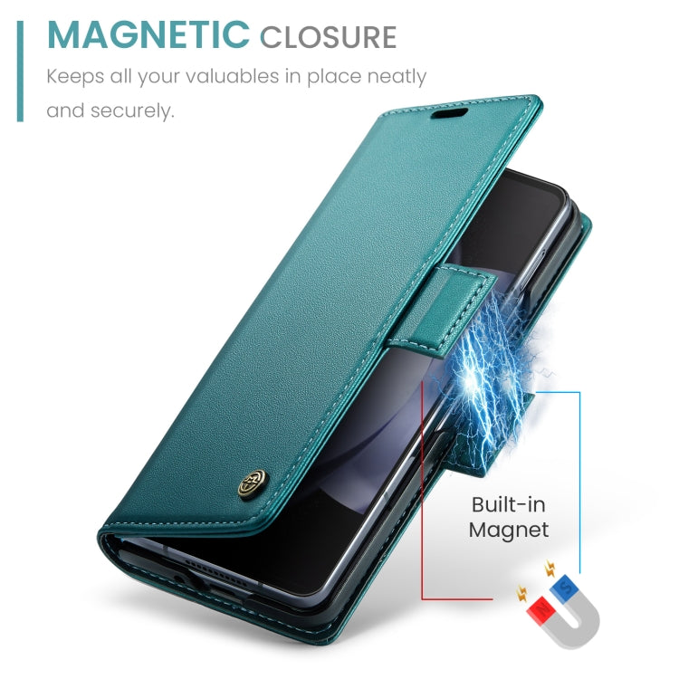 For Samsung Galaxy Z Fold5 CaseMe 023 Butterfly Buckle Litchi Texture RFID Anti-theft Leather Phone Case(Pearly Blue) - Galaxy Z Fold5 Cases by CaseMe | Online Shopping UK | buy2fix