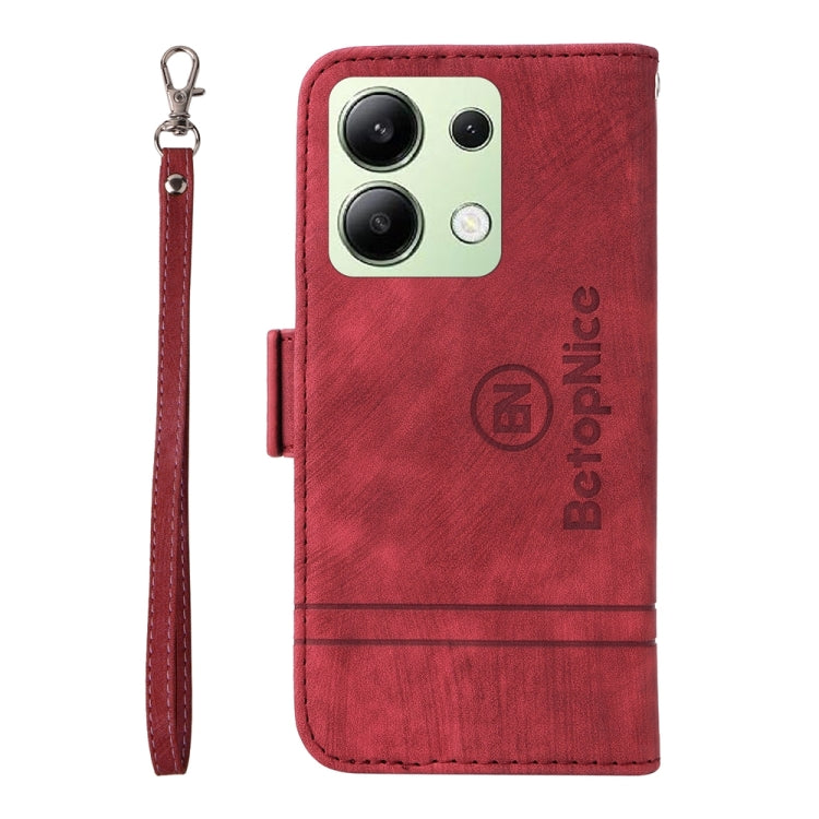 For Xiaomi Redmi Note 13 4G BETOPNICE Dual-side Buckle Leather Phone Case(Red) - Xiaomi Cases by BETOPNICE | Online Shopping UK | buy2fix