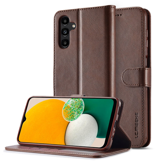 For Samsung Galaxy A25 LC.IMEEKE Calf Texture Leather Phone Case(Coffee) - Galaxy Phone Cases by LC.IMEEKE | Online Shopping UK | buy2fix