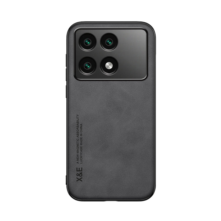 For Xiaomi Redmi K70 Skin Feel Magnetic Leather Back Phone Case(Dark Grey) - K70 Cases by buy2fix | Online Shopping UK | buy2fix