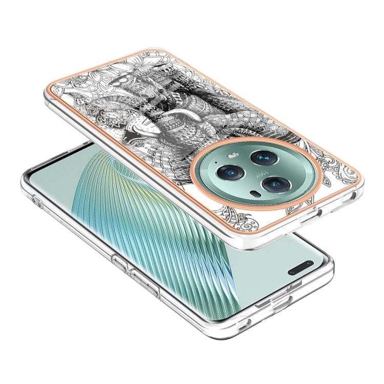 For Honor Magic 5 Pro Electroplating Marble Dual-side IMD Phone Case(Totem Elephant) - Honor Cases by buy2fix | Online Shopping UK | buy2fix