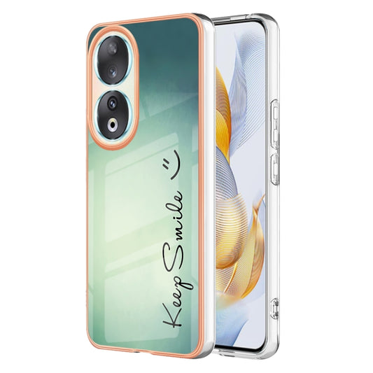 For Honor 90 5G Electroplating Marble Dual-side IMD Phone Case(Smile) - Honor Cases by buy2fix | Online Shopping UK | buy2fix