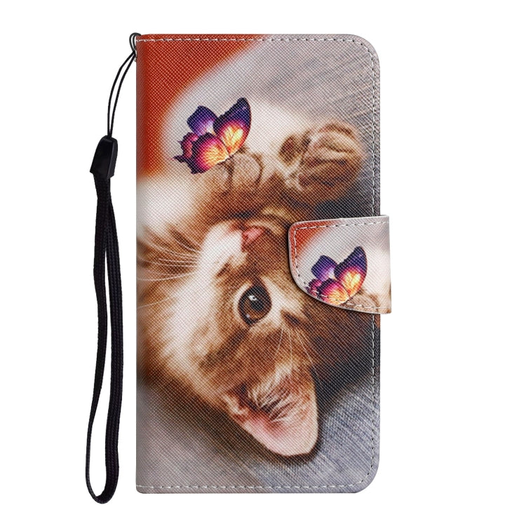 For iPhone 16 Plus 3D Colored Drawing Flip Leather Phone Case(Butterfly Cat) - iPhone 16 Plus Cases by buy2fix | Online Shopping UK | buy2fix