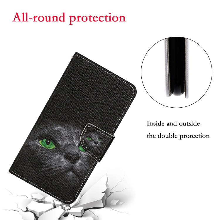 For iPhone 16 3D Colored Drawing Flip Leather Phone Case(Black Cat) - iPhone 16 Cases by buy2fix | Online Shopping UK | buy2fix