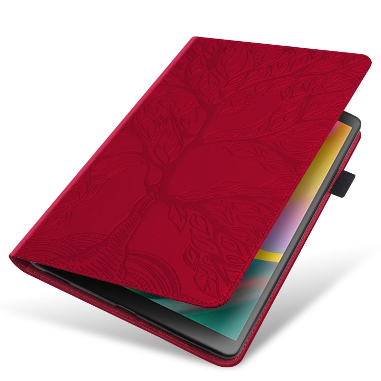 For Samsung Galaxy Tab S9+ / S9 FE+ Life Tree Series Horizontal Flip Leather Tablet Case(Red) - Galaxy Tab S9+ Cases by buy2fix | Online Shopping UK | buy2fix