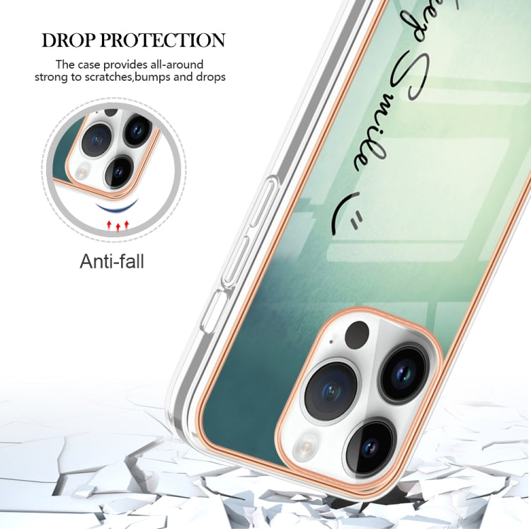 For iPhone 16 Pro Max Electroplating Marble Dual-side IMD Phone Case(Smile) - iPhone 16 Pro Max Cases by buy2fix | Online Shopping UK | buy2fix