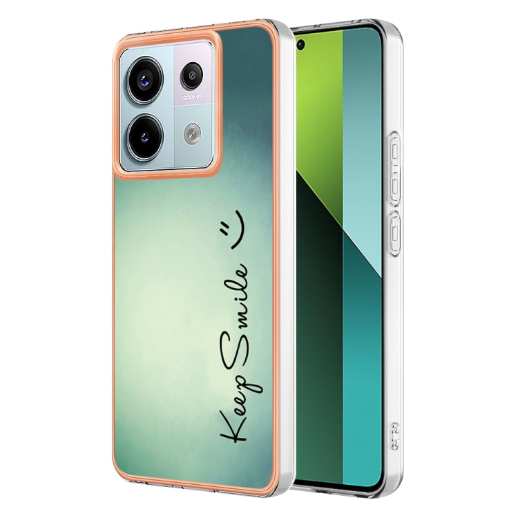 For Xiaomi Redmi Note 13 Pro 5G Global Electroplating Marble Dual-side IMD Phone Case(Smile) - Note 13 Pro Cases by buy2fix | Online Shopping UK | buy2fix