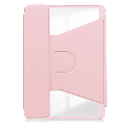 For Samsung Galaxy Tab S9 FE+ 360 Rotation Transparent Smart Leather Case with Keyboard(Pink) - Galaxy Tab S9 FE+ by buy2fix | Online Shopping UK | buy2fix