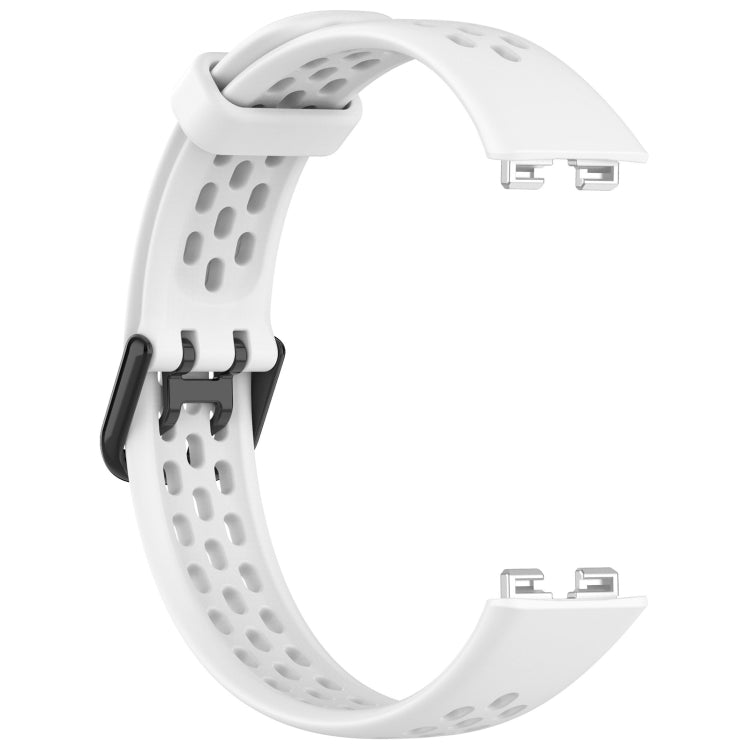 For Huawei Band 8 Solid Color Breathable Silicone Watch Band(White) - Watch Bands by buy2fix | Online Shopping UK | buy2fix