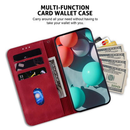 For Xiaomi 13 Lite/Civi 2 7-shaped Embossed Leather Phone Case(Red) - 13 Lite Cases by buy2fix | Online Shopping UK | buy2fix