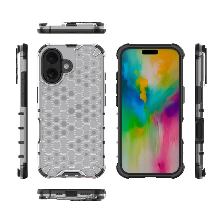 For iPhone 16 Honeycomb Shockproof Phone Case(White) - iPhone 16 Cases by buy2fix | Online Shopping UK | buy2fix