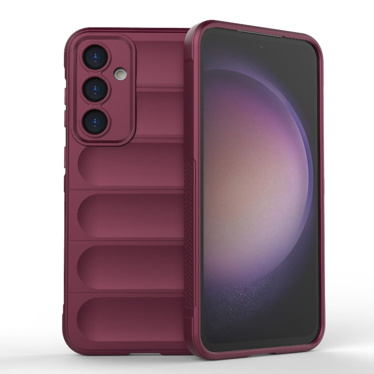 For Samsung Galaxy S23 FE 5G Magic Shield TPU + Flannel Phone Case(Wine Red) - Galaxy S23 FE 5G Cases by buy2fix | Online Shopping UK | buy2fix