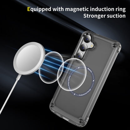 For Samsung Galaxy S25+ 5G Skin Feel TPU + PC MagSafe Magnetic Phone Case(Transparent Black) - Galaxy S25+ 5G Cases by buy2fix | Online Shopping UK | buy2fix