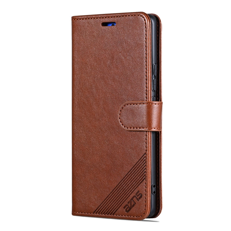 For OPPO Find X7 Ultra AZNS Sheepskin Texture Flip Leather Phone Case(Brown) - Find X7 Ultra Cases by AZNS | Online Shopping UK | buy2fix