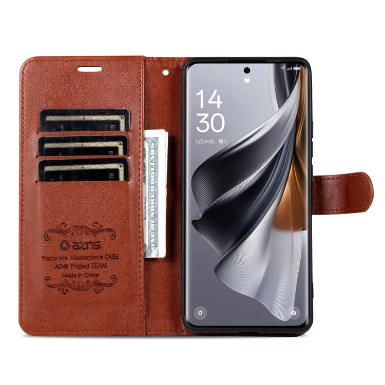 For OPPO Find X7 Ultra AZNS Sheepskin Texture Flip Leather Phone Case(Brown) - Find X7 Ultra Cases by AZNS | Online Shopping UK | buy2fix