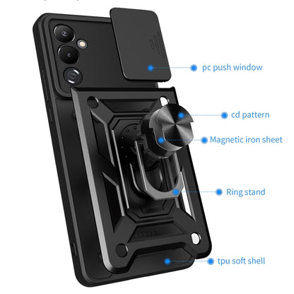 For Samsung Galaxy M14 5G Sliding Camera Cover Design TPU+PC Phone Case(Black) - Galaxy Phone Cases by buy2fix | Online Shopping UK | buy2fix