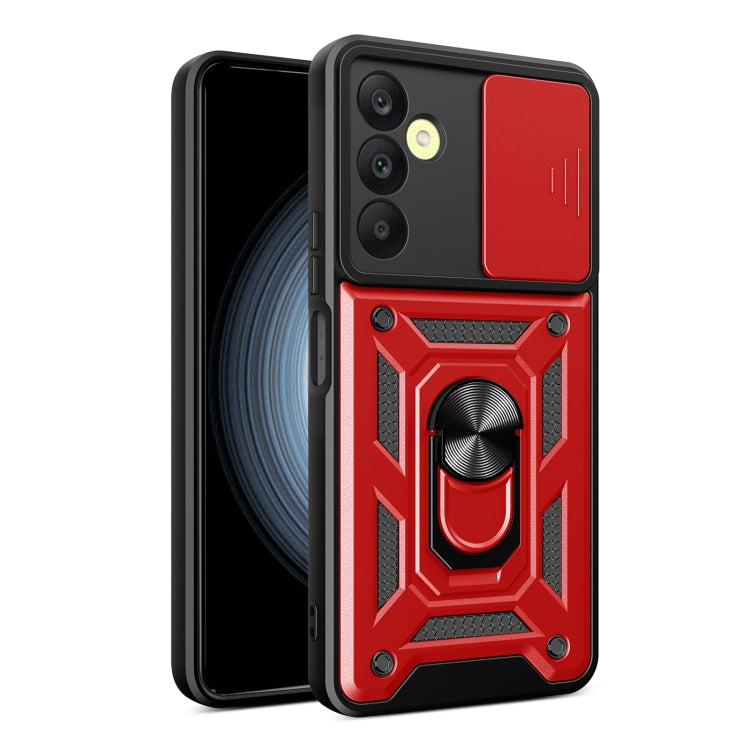 For Samsung Galaxy A25 5G Sliding Camera Cover Design TPU+PC Phone Case(Red) - Galaxy Phone Cases by buy2fix | Online Shopping UK | buy2fix