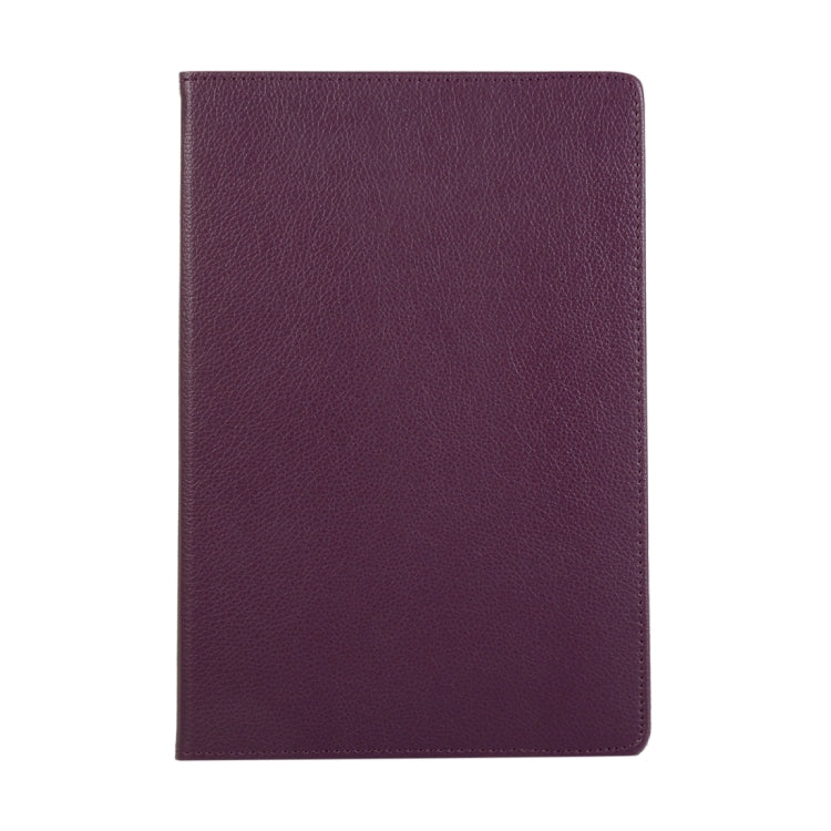 For Samsung Galaxy Tab S9 360 Degrees Rotation Holder Litchi Texture Leather Tablet Case(Purple) - Galaxy Tab S9 Cases by buy2fix | Online Shopping UK | buy2fix