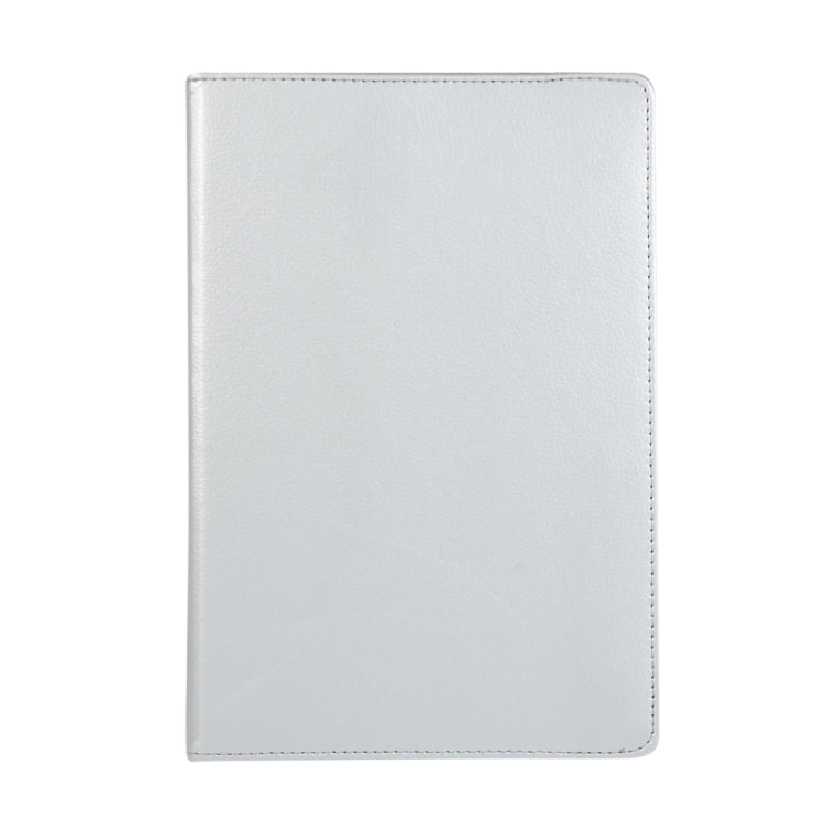 For Samsung Galaxy Tab S9 Ultra 360 Degrees Rotation Holder Litchi Texture Leather Tablet Case(Silver) - Galaxy Tab S9 Ultra Cases by buy2fix | Online Shopping UK | buy2fix