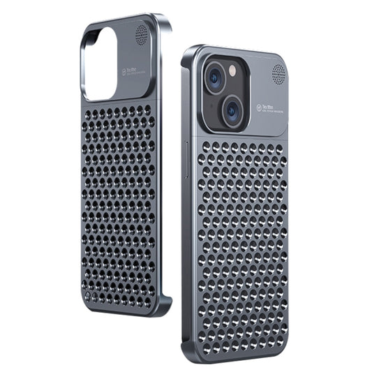 For iPhone 13 Aromatherapy Aluminum Alloy Cooling Phone Case(Grey) - iPhone 13 Cases by buy2fix | Online Shopping UK | buy2fix