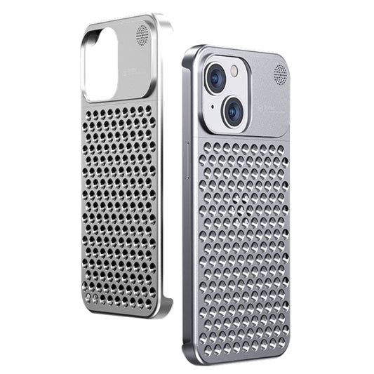 For iPhone 13 Aromatherapy Aluminum Alloy Cooling Phone Case(Silver) - iPhone 13 Cases by buy2fix | Online Shopping UK | buy2fix