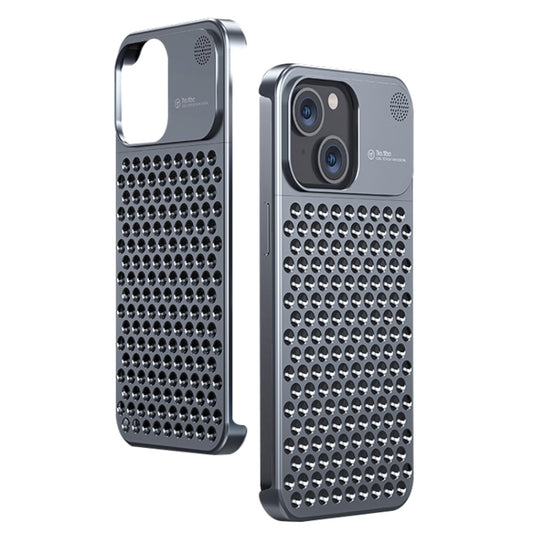 For iPhone 15 Aromatherapy Aluminum Alloy Cooling Phone Case(Grey) - iPhone 13 Cases by buy2fix | Online Shopping UK | buy2fix