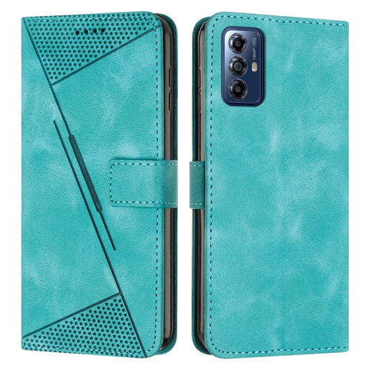 For Motorola Moto G Play 2024 Dream Triangle Leather Phone Case with Lanyard(Green) - Motorola Cases by buy2fix | Online Shopping UK | buy2fix