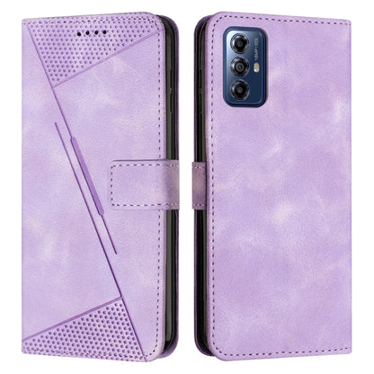 For Motorola Moto G Play 2024 Dream Triangle Leather Phone Case with Lanyard(Purple) - Motorola Cases by buy2fix | Online Shopping UK | buy2fix