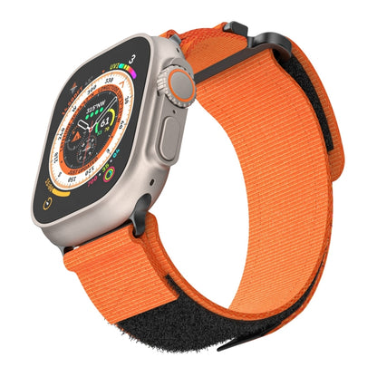 For Apple Watch Ultra 49mm AW Nylon Two-Section Watch Band(Orange) - Watch Bands by buy2fix | Online Shopping UK | buy2fix