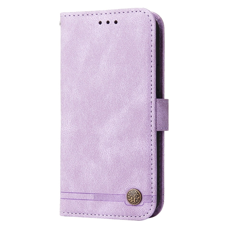 For OnePlus 12 Skin Feel Life Tree Metal Button Leather Phone Case(Purple) - OnePlus Cases by buy2fix | Online Shopping UK | buy2fix