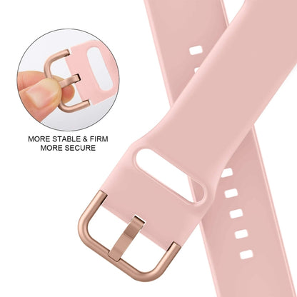 For Apple Watch Series 7 45mm Pin Buckle Silicone Watch Band(Pink) - Watch Bands by buy2fix | Online Shopping UK | buy2fix