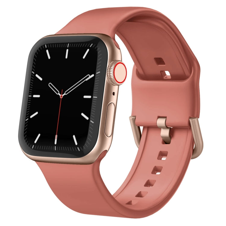 For Apple Watch SE 40mm Pin Buckle Silicone Watch Band(Coral) - Watch Bands by buy2fix | Online Shopping UK | buy2fix