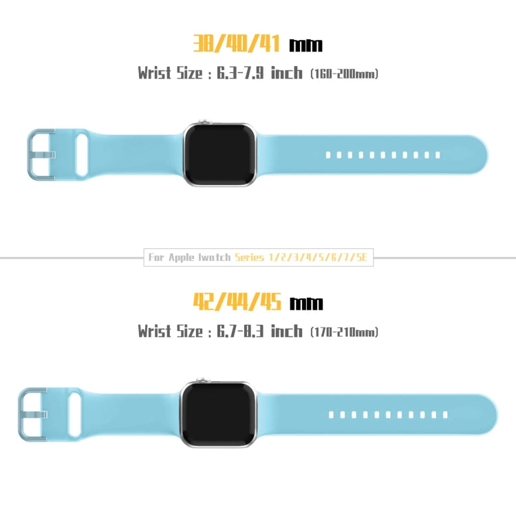 For Apple Watch Series 4 44mm Pin Buckle Silicone Watch Band(Light Blue) - Watch Bands by buy2fix | Online Shopping UK | buy2fix