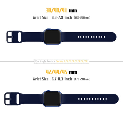 For Apple Watch 42mm Pin Buckle Silicone Watch Band(Midnight Blue) - Watch Bands by buy2fix | Online Shopping UK | buy2fix