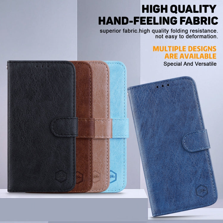 For iPhone 16 Plus Skin Feeling Oil Leather Texture PU + TPU Phone Case(Dark Blue) - iPhone 16 Plus Cases by buy2fix | Online Shopping UK | buy2fix