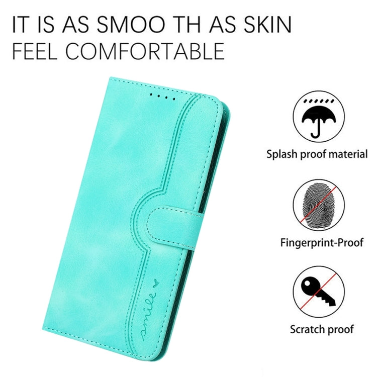 For iPhone 16 Heart Pattern Skin Feel Leather Phone Case(Light Blue) - iPhone 16 Cases by buy2fix | Online Shopping UK | buy2fix